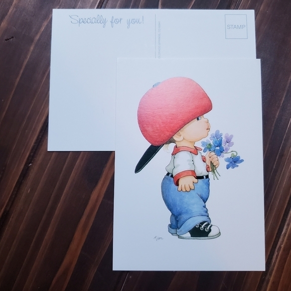 Vintage Ruth Morehead Art 7 Set Postcard 1987 Rare Mint Little Boy Blue & More - Picture 4 of 8